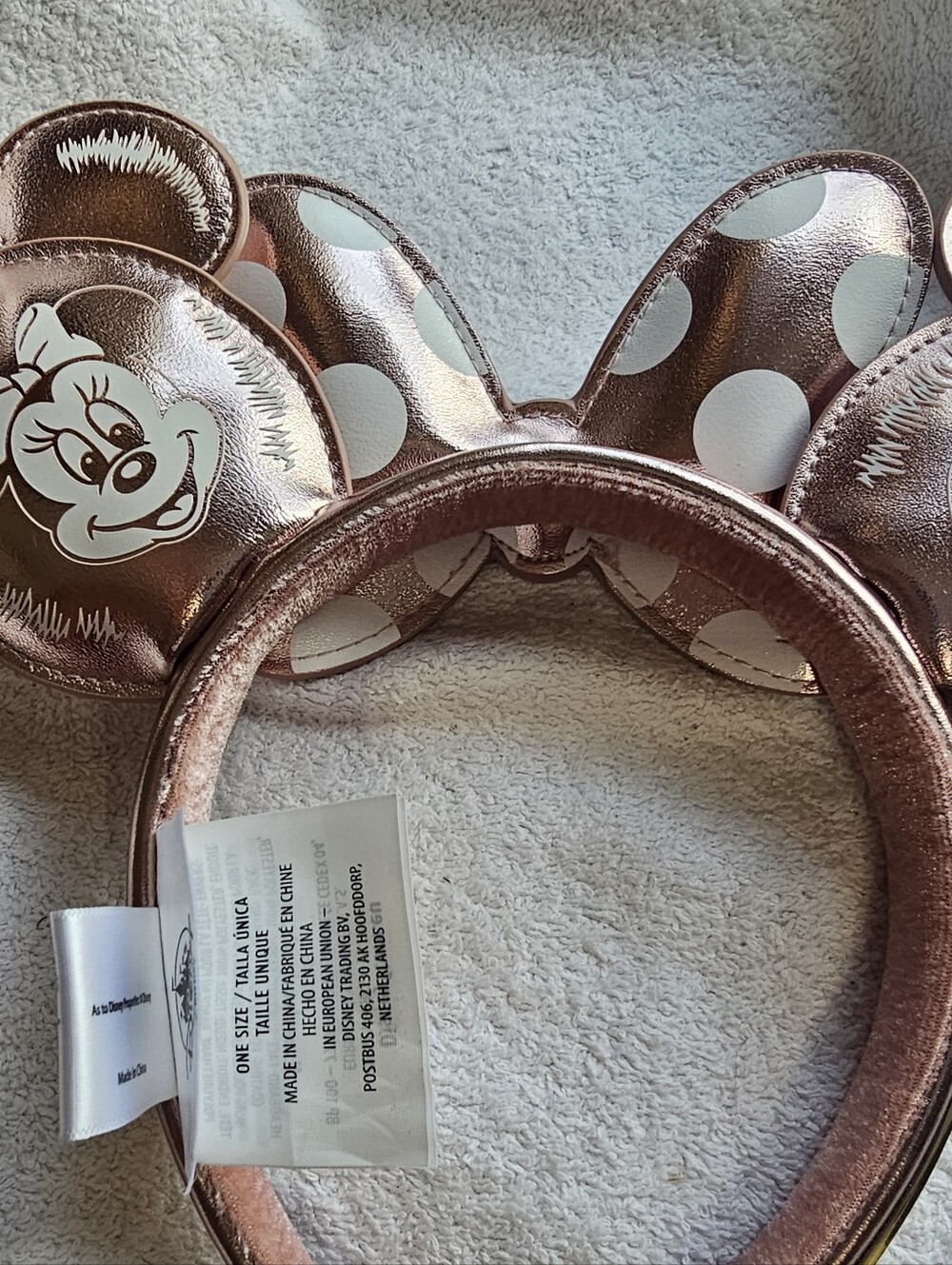Metallic Rose Gold Minnie Balloon  Mouse Ear Headband - One Size